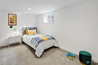 Lower level bedroom. This room would also make an ideal work from home office.