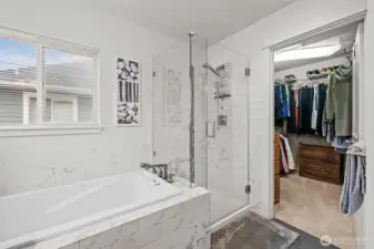 Primary bath with large walk in closet