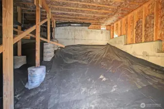 Large crawl space for loads of storage.