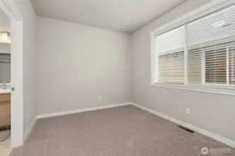 Junior suite with bathroom on main floor is a great option as a guest room or a second primary option without stairs.