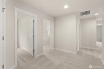 Oversized hallway on second floor, allows for great movement between rooms.