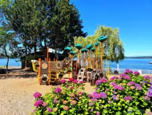 Play structure across the street at Houghton Beach Park.