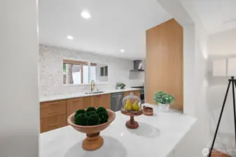 Generous amount countertop space