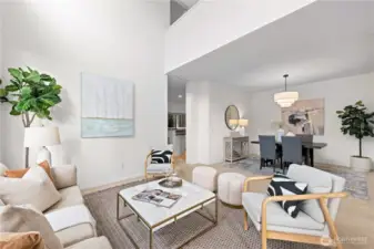 Living room is adjacent to a formal dining room.