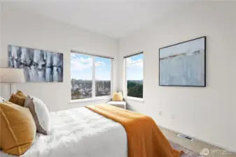 2nd bedroom with territorial views