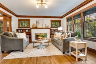 Stay cozy on rainy days by the fire, and enjoy cool comfort all summer thanks to the home’s 2023 heat pump with air conditioning.