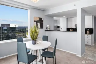 City and Cascade views from elevated Bellevue residence