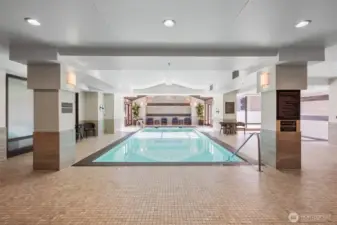 Indoor pool amenity in downtown Bellevue luxury building