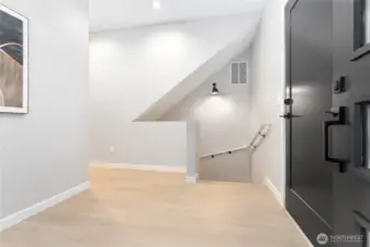 Main level entry. Access to garage is through door on the left.