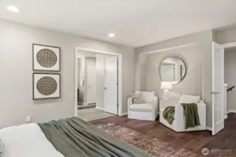 Thoughtfully designed, this additional lounge space within the primary suite creates a natural place to relax and recharge.