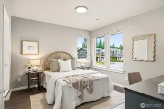 Every bedroom has a private walk-in closets offering generous guest storage! This is so unique and hard to find.