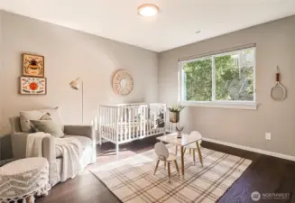 Fourth bedroom with beautiful, peaceful backyard views.