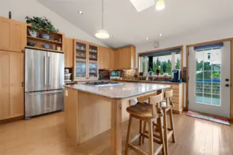 Beautiful wood cabinets and woodwork in kitchen