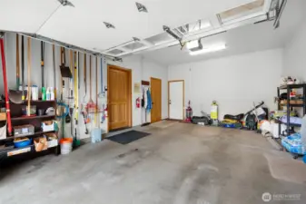 Small bay of the 3 car garage just of the entrance to the house