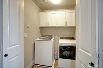 Handy upstairs laundry center...
