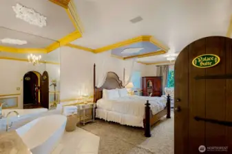 The Palace Suite offers a royally chic experience with its antique-modern ambience.