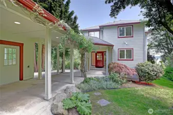 Front Exterior of Home with Shop and Breezeway