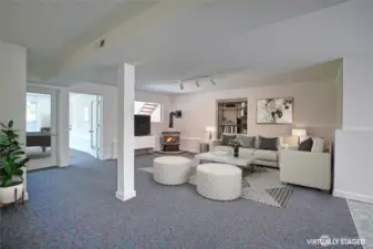 Virtually Staged Lower Level Living Space