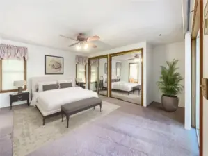 Virtually staged Primary Bedroom Full -Mirror closed doors