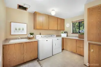 Massive mud room right off the back door.