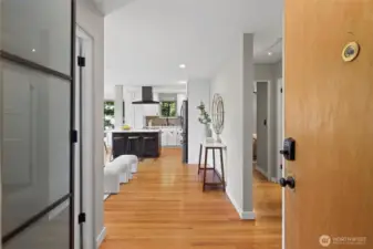 Unit entrance. Built ineextra storage on the left.