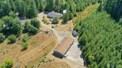Overhead view of both homes