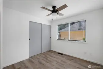 Bedroom 3 with ceiling fan.
