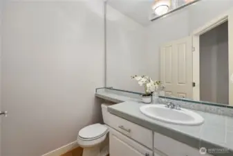 Your guests can use the powder room to keep both other personal bathrooms in the home private.