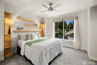 Bedroom #3 has extra space and extra built-ins.
