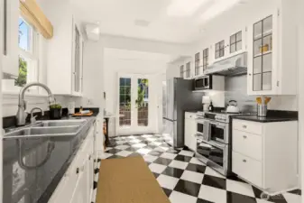 Easy access to the deck and patio from the kitchen