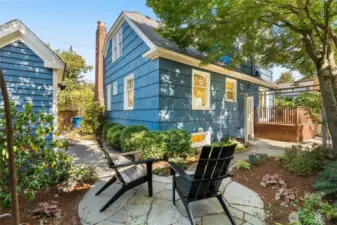 Professional designed garden has several nooks for relaxing