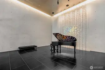 Customized Fazioli art piece casting light