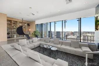 Designer lounge with panoramic views for entertaining