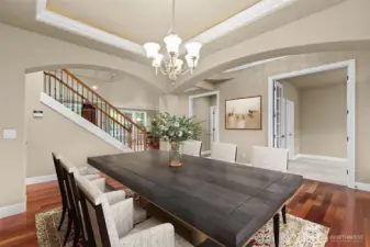 The coved crown lights create an incredible ambiance