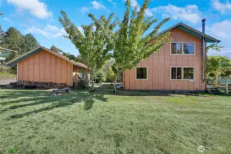 Side view of house and garage