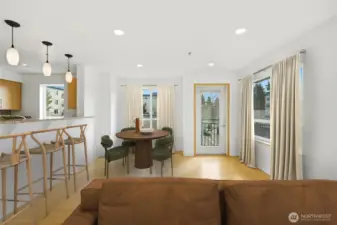 As a corner unit, it offers added privacy along with expansive territorial views that stretch out beyond the neighborhood.