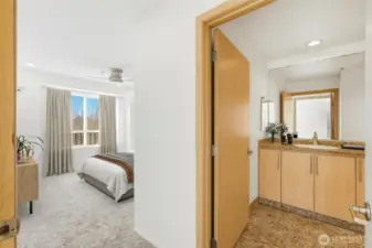 This thoughtfully designed 2-bedroom, 1.75-bath layout is one of the more spacious floorplans in the building.