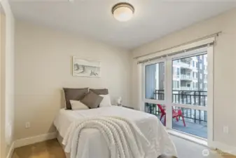 West-facing Bedroom Overlooking a Quiet Interior Lane