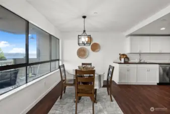Oversized picture windows showcase the outstanding views outdoors.
