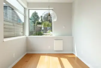 Dining room off of kitchen, huge walk-in pantry to right of frame.