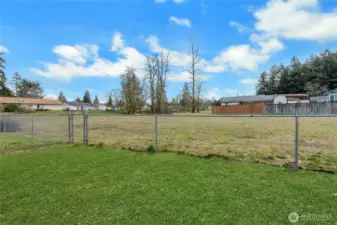 Backyard view...Large community green area for HOA