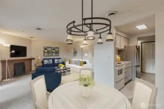 Dining and Living Room - Virtually Staged