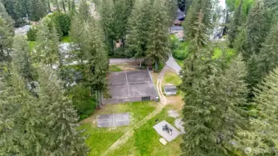 Tennis court, baseball field and more.