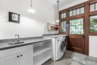 Utility room with lots of space and closet.