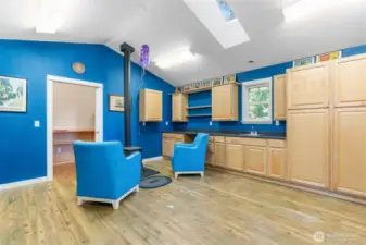 Hobby shed/shop (with electric, water, and fireplace).