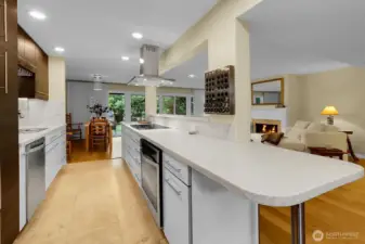 Significant counter-space with storage throughout.