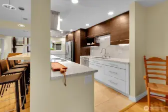 Kitchen as seen from outdoor dining