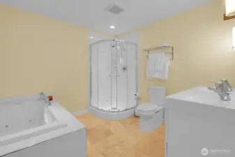 Custom 5-piece Shower plus Jacuzzi soaking tut- Primary Suite