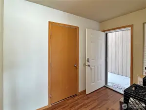 Front entry, looking out the front door