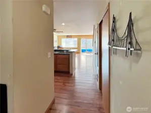 Hall to living areas and kitchen